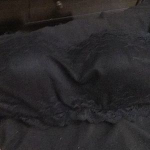 Black large crop bra